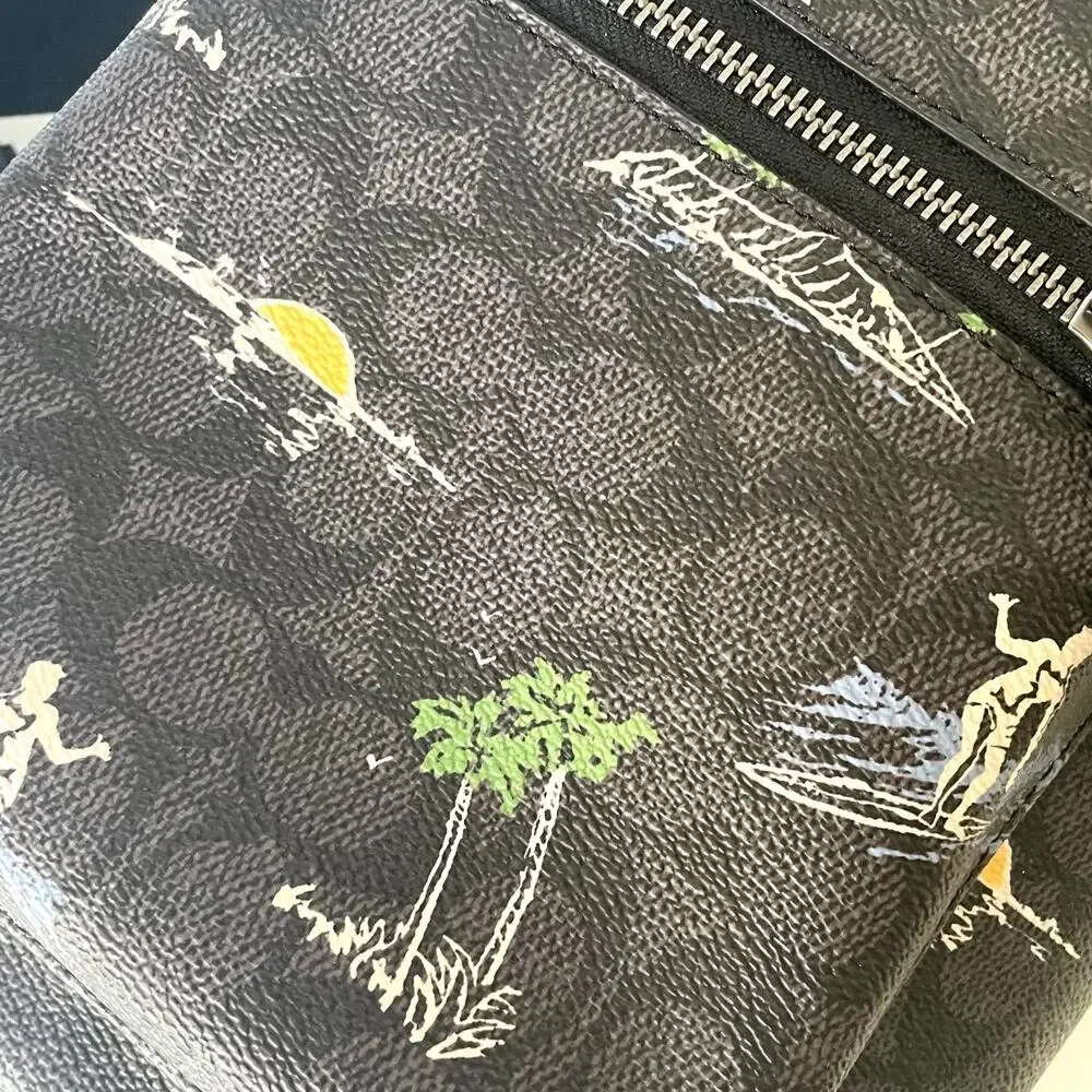 Coach West Pack 2853 Surf Print Signature Canvas Sling Crossbody